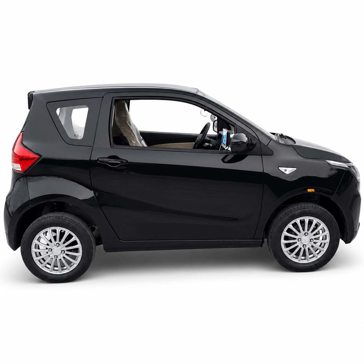 
Urban Hopper Twin Max in Schwarz – Seitenansicht – Elektro-Kabinenroller mit Aluminiumkarosserie